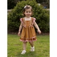 thumbnail image 5 of BemeyourBBs Girl Gingerbread Man Dress Flying Sleeve Square Neck A-Line Dress, 5 of 9