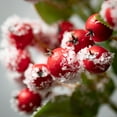 thumbnail image 2 of Artificial Snowy Red Berry Leaf Stem Multicolor 23"H, 2 of 3