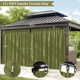 thumbnail image 3 of Pakunoda 11.5' X 6.5' Gazebo Universal Replacement Privacy 4-Panel Curtains, Waterproof Outdoor Curtains Light Green Sidewall with Zipper for Patio Garden Backyard 10' X 13' Gazebo, Curtain Only, 3 of 8