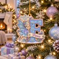 Personalized Snowflake Enchanted Initial Wooden Christmas Ornament ...