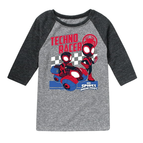 Marvel Spider-Man And His Amazing Friends - Techno Racer Morales - Toddler And Youth Raglan