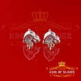 thumbnail image 6 of King of Bling's Aretes Para Hombre 925 White Silver 0.25ct Diamond Women's /Men's Heart Earring, 6 of 14