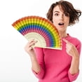 thumbnail image 5 of Rainbow Fans, Foldable Fan Hand Fan, Folding Fans Made Of Coloured Accessories for Csd Festival Techno Wedding Women Men Beat The Mid Summer Heat Effortlessly(A), 5 of 6