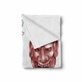 thumbnail image 2 of Kabuki Soft Flannel Fleece Throw Blanket, Different Coloreds of Japanese Demoness Ornate Flowers Art, Cozy Plush for Indoor and Outdoor Use, 50" x 70", Blue Red White, by Ambesonne, 2 of 6