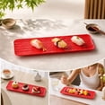 thumbnail image 4 of Japanese Style Rectangular Sushi Platter, Dishwasher Safe Serving Tray for Appetizers, Fruit Cakes and Desserts, 4 of 6