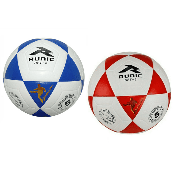 Runic RFT5 Soccer Ball Goal Master Size 5 Red and Blue 2 Pack