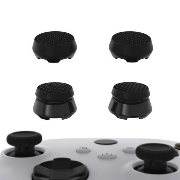 PlayVital Thumbs Pro ARMOR Thumbstick Extender for Xbox Core Controller, for Xbox Series X/S Controller, Joystick Caps Grip for Xbox One Controller - 2 High Raise and 2 Mid Raise Dome - Black