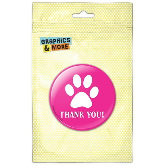 Thank You Paw Print Pink Birthday Baby Girl Pinback Button Pin Badge