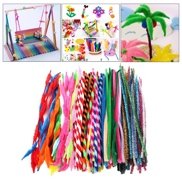 Suministros de Artesanías Y Artesanías para Niños Pequeños, Kits de Artesanía de Bricolaje Conjunto de Arte con Limpiadores de Tubos, Pom Poms, Ojos G Tipo D Soledad Kits de artes y manualidades