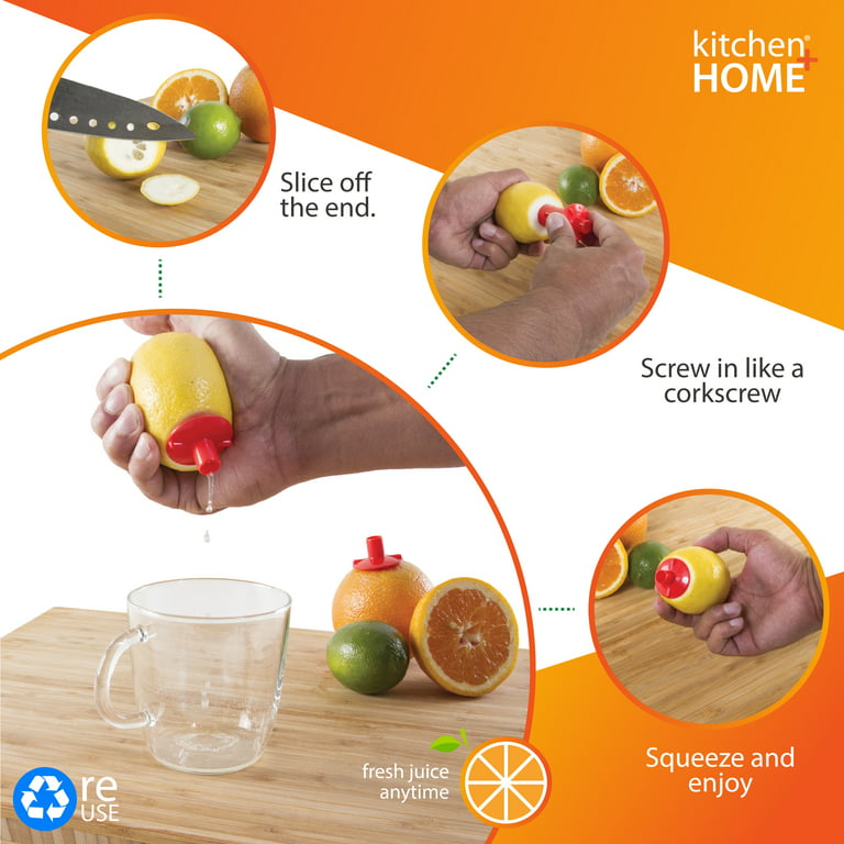 Kitchen + Home Citrus Tap – Portable Lemon Lime Juicer Spout, Orange Citrus  Sipper and Jalapeño Corer – 3 Pack
