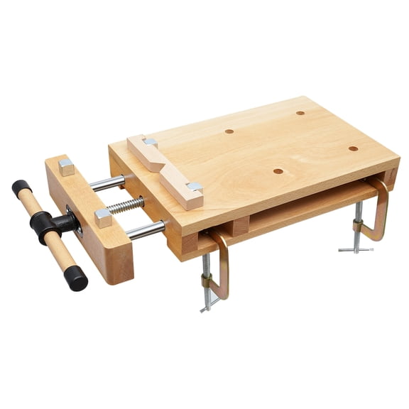 ChicHomey Solid Beech Wood Vise Workbench,7.87" Clamping Range with G-Type Fixing Clips,Multi-Functional (Chisel/Plane/Cut),for Home, Garage, Woodworking Studios
