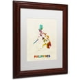 thumbnail image 2 of Trademark Fine Art "Philippines Watercolor Map" Canvas Art by Michael Tompsett, White Matte, Wood Frame, 2 of 4