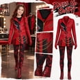 thumbnail image 2 of Descendant5 Halloween Costume Red Cosplay Movie Character Jumpsuit with Skirt Outfits,Princess Role Play Dress Up for Halloween Party, 2 of 9
