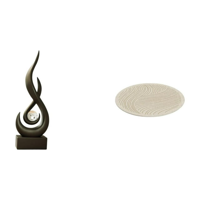 Adorno Moderno De Resina Con Forma De Llama Y Alfombra Redonda Versátil Para Sala De Estar, Armario, Pasillo, Lavandería, Decoración Interior
