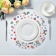 thumbnail image 3 of SKYSONIC Independence Day Pattern Round Placemats for Dining Table Non-Slip Heat-Resistant Polyester Table Mats Set of 4 Washable Table Mats for Kitchen Dining Table Decoration (1179), 3 of 5