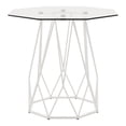 thumbnail image 3 of Parisa Octagon Glass Top End Table, White, 3 of 5