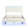 thumbnail image 4 of Tookss Platform Queen Size Bed Frames With LED Lighting USB Charging Ports Headboard Easy Assembly Slat Mattress Foundation No Box Spring Needed Bed Frame For Bedroom, 4 of 6
