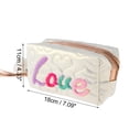 thumbnail image 3 of 1 Pc Bolsa de Maquillaje Bordada con Amor para Mujeres para Viajes Vacaciones Camping Rosa Blanca PU, 3 of 3
