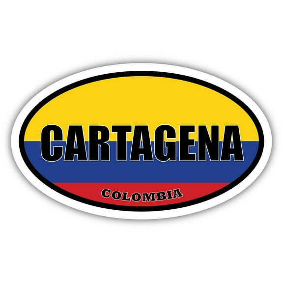 Cartagena Colombia Flag Oval Decal Vinyl Bumper Sticker 3x5 inches