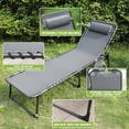 thumbnail image 3 of VEIKOUS 4-Fold Outdoor Chaise Lounge Chair for Patio with Detachable Pocket and Pillow, Gray, 3 of 10
