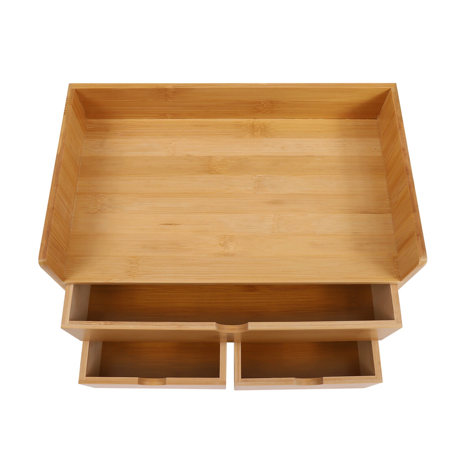 3-Tier Bamboo Shelf Organizer for Desk with 3 Drawers - Desk Storage for Office Bamboo Desk Organizer Tabletop Organizer w/3 Drawer Pen Storage Box Office Home