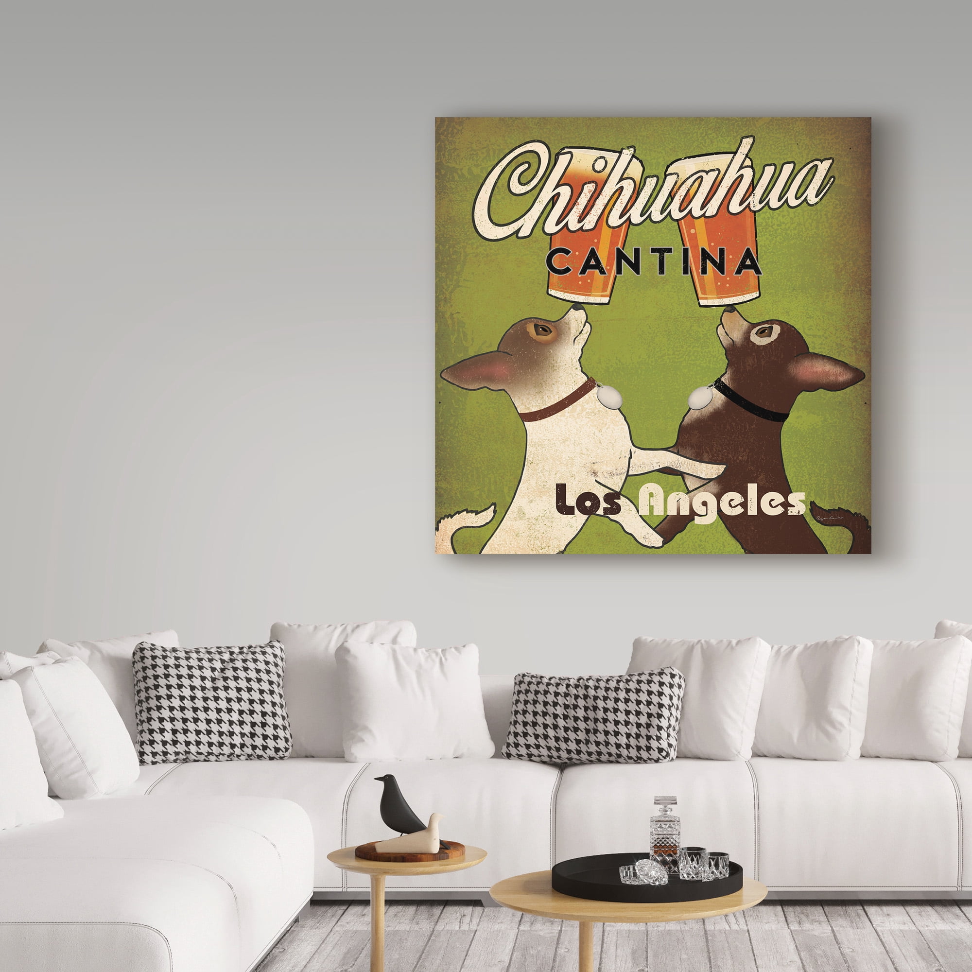 Trademark Fine Art 'Double Chihuahua Crop Los Angeles' Canvas Art by Ryan Fowler