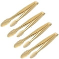 thumbnail image 1 of 4 mini pinzas para servir alimentos de acero inoxidable de 15 cm, prácticas pinzas para cubitos de hielo, clip para pan, suministros para el hogar y la barra (YH53-B, dorado), 1 of 5