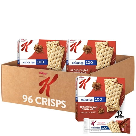 Special K Bar Pastry Crisps, Breakfast Bars, H2FSD100 Calorie Snacks, Brown Sugar Cinnamon (8 Boxes, 96 Count)