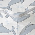 thumbnail image 4 of Whale Rectangle Pouf, Cartoon Whales on Bubbles Background Giant Creatures of the Subaquatic World, Under Desk Foot Stool for Living Room Office Ottoman with Cover, 25", White Pale Blue, by Ambesonne, 4 of 4