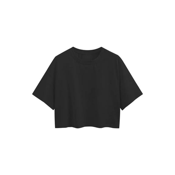 Basic Crew Neck Crop T-Shirt