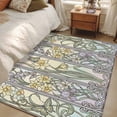 thumbnail image 4 of 4'x6' Area Rugs, Butterflies Flowers Indoor Outdoor Area Rug for Living Room Bedroom, Vintage Geometric Colorful Glass Floral Washable Bathroom Rugs Kitchen Floor Carpet Mats Home Decor Aesthetic, 4 of 8