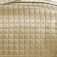 thumbnail image 4 of Benjara 3 Piece Queen Size Coverlet Set with Stitched Square Pattern- Gold, 4 of 6