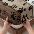 thumbnail image 3 of Twin XL Size Fitted Sheet Set - Brown Beige Farmhouse 2 Piece Bedding Sets 16" Deep Pocket Fitted Sheet with 1 Pillowcases, Black Dog Paw Vintage Wooden Brushed Microfiber Hotel Luxury Bed Sheets, 3 of 9