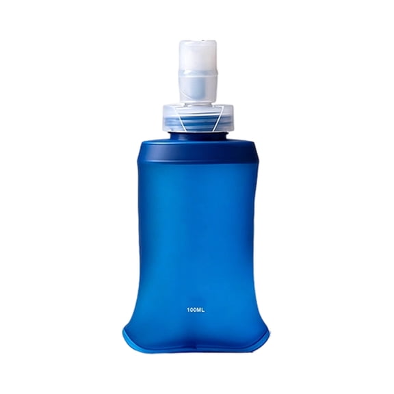 Soft Flask for Trail Running and Camping, 100/250/500ml Foldable Silicone TPU Water Bottle with Drinking Top Carry Access