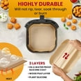 thumbnail image 3 of Air Fryer Liners, 125Pcs Disposable Parchment Paper Liners – Non-Stick and Oil Proof for Easy Cleanup – 8” Square for 5-8 qt Basket., 3 of 5