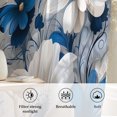 thumbnail image 6 of White Blue Flowers Sheer Curtains 54 Inch Length, Light Filtering Voile Curtain Panel, Modern Elegance Butterfly Floral Rod Pocket Drapes Window Treatments for Living Room Bedroom 52"x54", 6 of 9