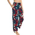 thumbnail image 2 of Uemuo Geometric Elements Pattern Women's Wide Leg Palazzo Lounge Pants with Pockets Light Weight Loose Comfy Casual Pajama Pants-Medium, 2 of 9
