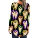 thumbnail image 4 of Camiseta informal para mujer, blusa estampada de manga larga con cuello redondo y fruncido Fridja  fjkfkj2107, 4 of 6