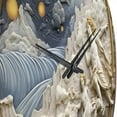 thumbnail image 3 of Designart "Astrology Nebula Marble in Cream III" Abstract Shapes Oversized Wall Clock, 3 of 5
