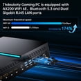 thumbnail image 6 of Thdeukoty Mini Gaming PC, 14Th Intel Core I7-14700F(Up to 5.4GHz) 20 Cores 32 Threads, Desktop Computer With RTX4060, Win11 Pro/64G DDR5 RAM/2T M.2 SSD/WiFi6E/8K@60Hz Four Display, 6 of 11