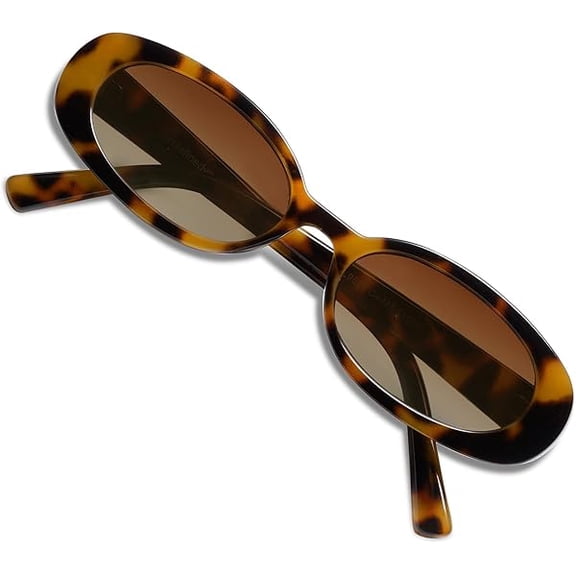 LYH Polarized Retro Oval Sunglasses for Women and Men Small 90s Style VL9580