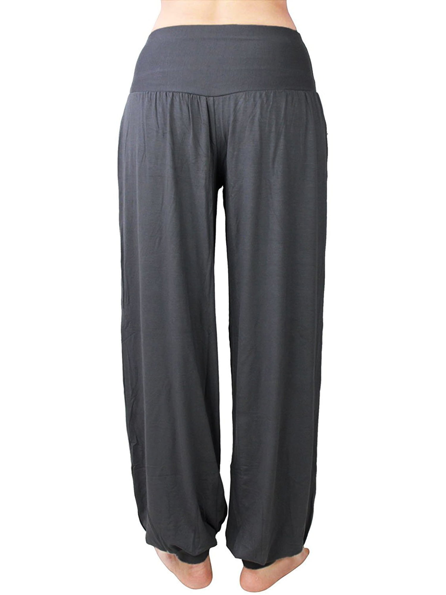 XL-2XL Plus Size Black Baggy Pants Harem Pants Womens Yoga Pants with Bow  Tie Sash Belt - LaFactory