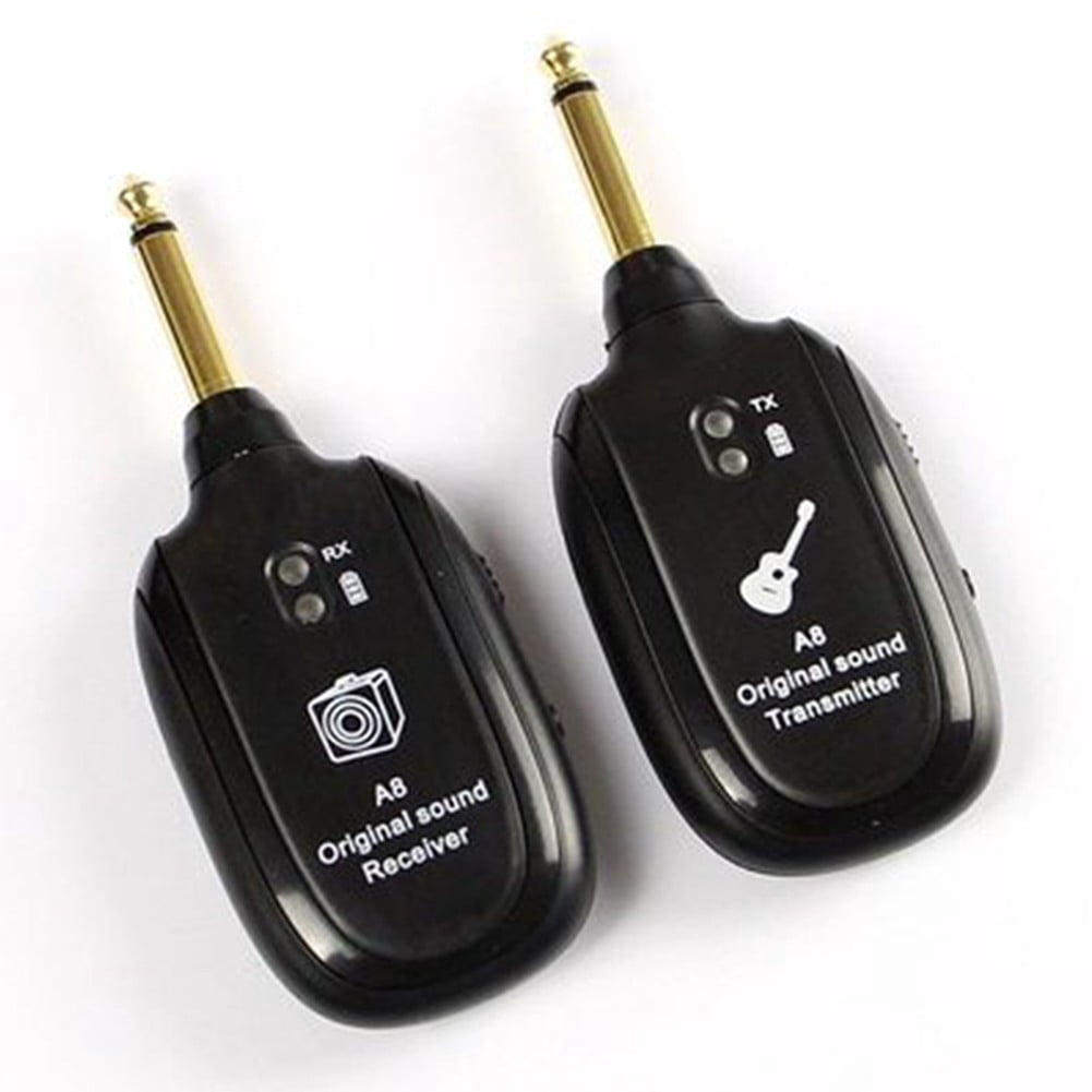UHF Guitar Wireless System Transmitter & Receiver Rechargeable Battery 30M Range