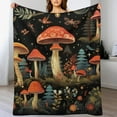 thumbnail image 3 of HENGT Cute Mushroom Throw Blanket Aesthetic,Witchy Gifts for Women,Gothic Gifts,Soft Cozy Warm Moth Witchy Plush Blanket Throw for Women Men Teens Girls Boys MomBlack, 3 of 6