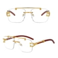 thumbnail image 4 of Womens Mens Sunglasses Fashion Rimless Rectangle Sunglasses Square Frameless Sunglasses Unisex White, 4 of 4