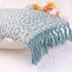 thumbnail image 4 of REGALWOVEN Juego de 2 fundas de cojín decorativas impresas con borlas para sofá azul-4 12" x 20", 4 of 6