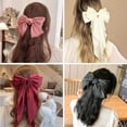 thumbnail image 3 of 8Pcs Big Bow Hair Clips, Premium Satin Hair Bows with Long Ribbons for Women, Girls, Teens (Elegant Hair Accessories), 3 of 5