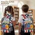 thumbnail image 3 of FKELYI 17 Inch Clear Backpacks for Kids School Bookbag USA 250th Anniversary Star Print Lightweight Transprent Schoolbag for Elementary Student Daypack Rucksack, 3 of 7