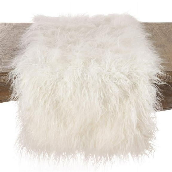 Saro Lifestyle Faux Mongolian Fur Design Acrylic Table Runner