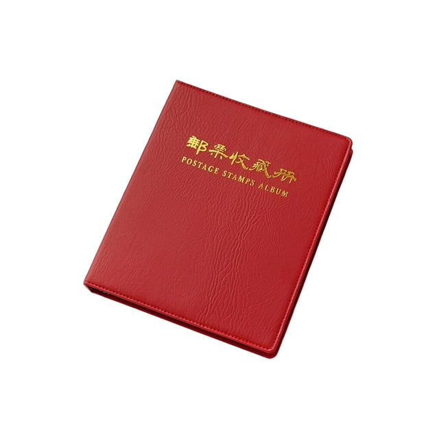 Yuarrent Álbum de sellos postales de cuero, monedas, billetes, colección de sellos, libro, protección de fotos, cubierta de libros, álbumes de dinero, Almacenamiento y organización del hogar Rojo Yuarrent HA073826-01